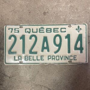Vintage Quebec License Plate